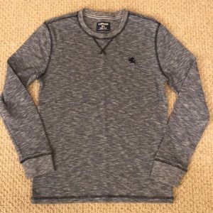 Men’s Express Grey Waffle Knit Long Sleeve Size M